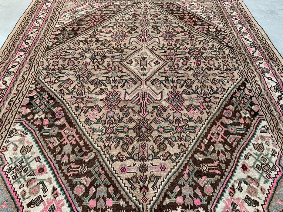 KBHM-1209 Hand-Knotted Persian Wool Rug – 10'1" x 8'7" – Beige, Brown & Soft Pink