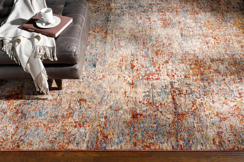 Livabliss Mirabel Machine Woven Rug — Dusty Coral / Pale Blue | MBE-2300