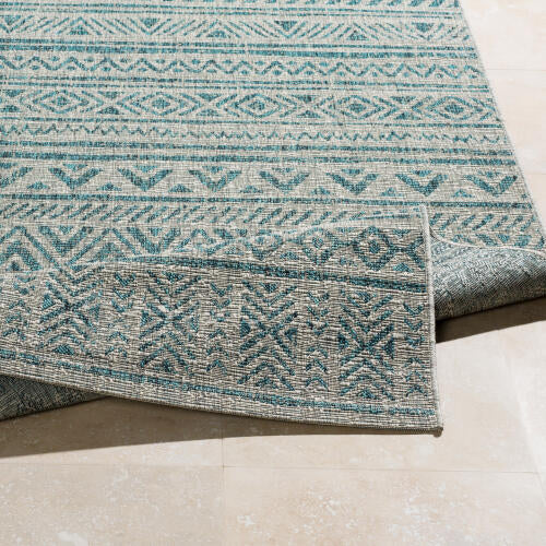 Livabliss Eagean Machine Woven Rug — Teal / Taupe | EAG-2307 - construction