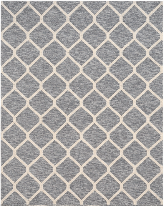 8’10x11’10 Hand-Knotted Marrakech Wool Area Rug- Grey/Cream