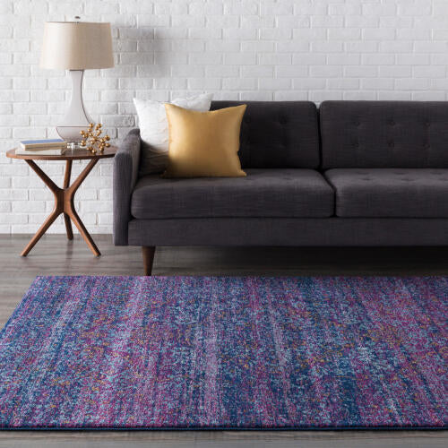 Livabliss Harput Machine Woven Rug — Navy / Plum Distressed | HAP-1003 - colour & pattern