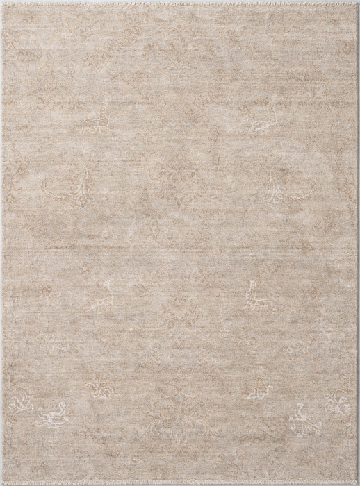 8'X10' Wool Transitional Style Area Rug- Brown/Beige (Power-Loomed)
