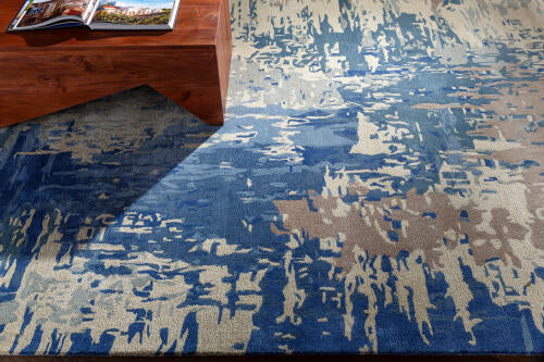 Banshee Handmade Wool & Viscose Rug — Blue Multi | BAN-3342 - colour & pattern