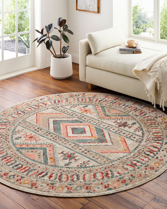 Ankara Machine Woven Rug — Ivory / Rose Sage Multi | AKR-2336