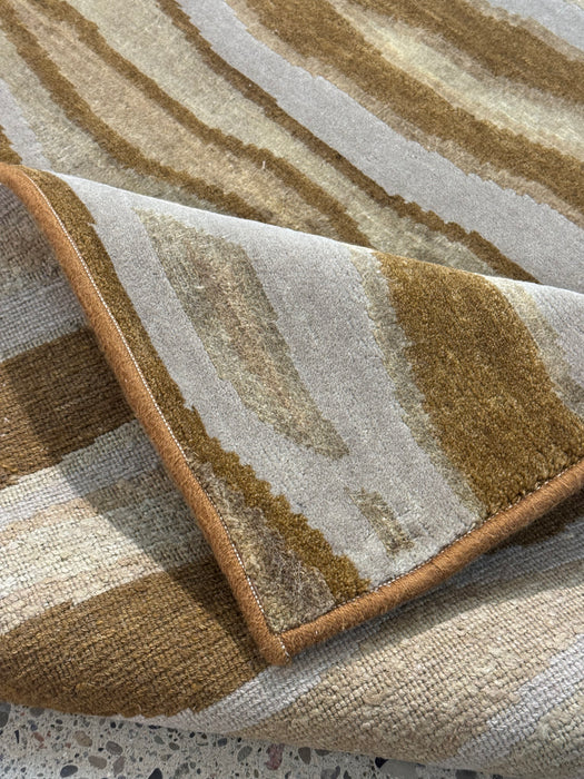 4'X6' Hand-Knotted Nepali Wool Area Rug- Brown/Beige