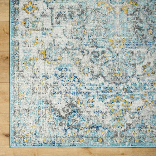 Livabliss Harput Machine Woven Rug — Blue / Gold | HAP-1065