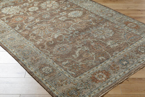 Reign Handmade Wool Rug — Warm Brown & Blue Traditional Design | REG-2318