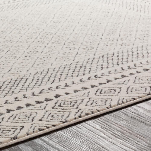 Bahar Machine Woven Rug — Charcoal / Light Beige | BHR-2321