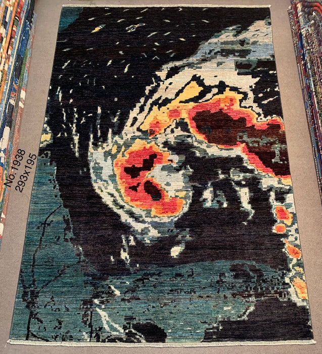 6’4″ × 9’6″ Genuine Hand-Knotted Modern Wool Rug