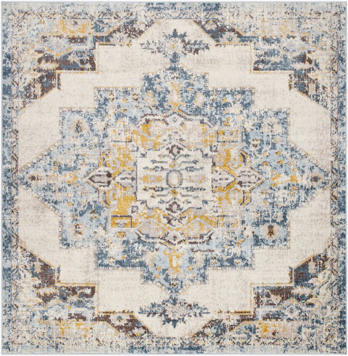 Ankara Machine Woven Rug — Ivory / Blue | AKR-2309