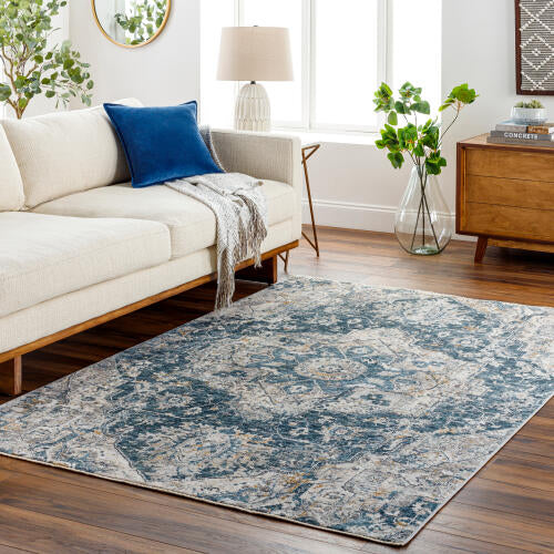 Livabliss Cardiff Machine Woven Rug — Teal / Gray | CDF-2307 - colour & pattern
