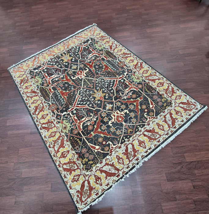 8X10 FT. Hand knotted Carpet, Oriental Bijar design, Black Ink