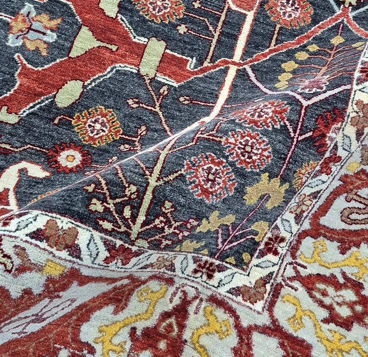 8X10 FT. Hand knotted Carpet, Oriental Bijar design, Black Ink