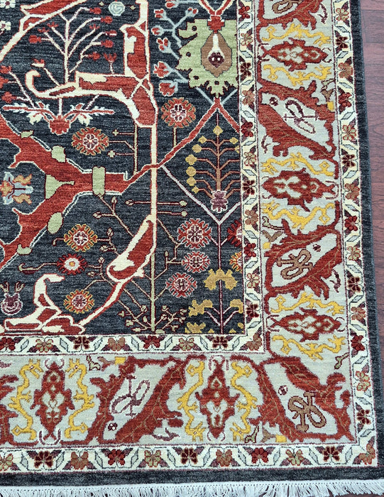 8X10 FT. Hand knotted Carpet, Oriental Bijar design, Black Ink