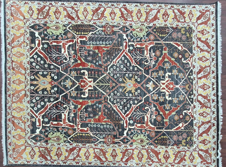 8X10 FT. Hand knotted Carpet, Oriental Bijar design, Black Ink