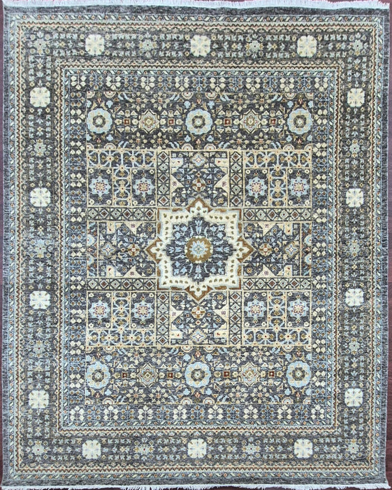 8X10FT. Hand knotted, Oriental Mumlook design -Major Brown