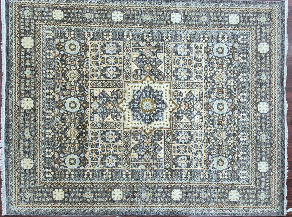 8X10FT. Hand knotted, Oriental Mumlook design -Major Brown