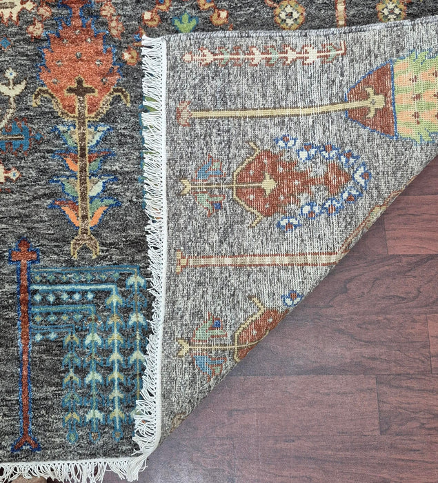 8x10 ft, Hand knottec Oriental Chinar design , Colour Tarmac