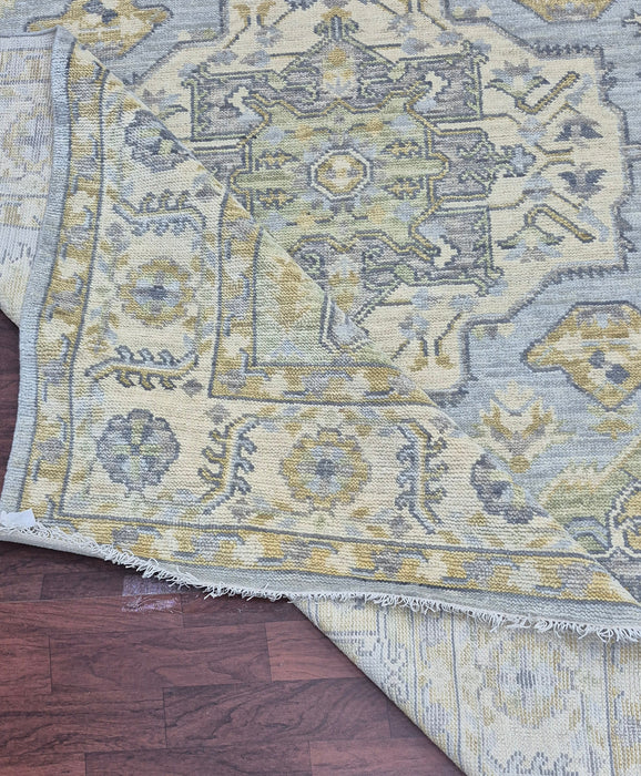 8x10 Hand Knotted Carpet ,Oriental Sherapi design ,Colour Grey / Beige