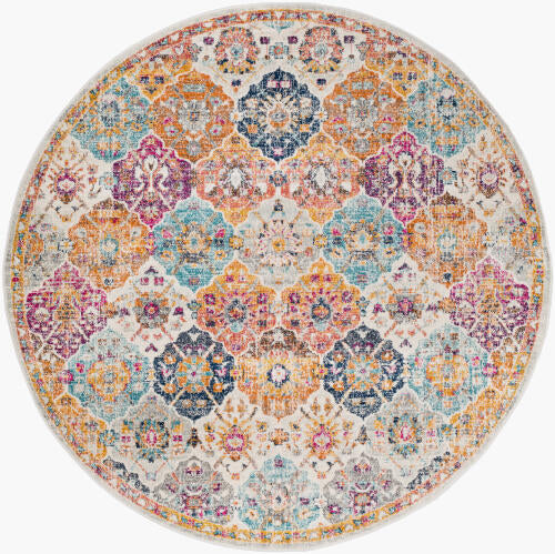 Livabliss Harput Machine Woven Rug — Multicolor Diamond Medallion | HAP-1018