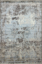 9'X12' Modern Hand-Knotted Tibetan Wool Area Rug- Blue/Grey