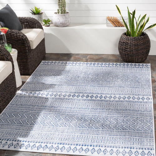 Livabliss Eagean Machine Woven Rug — Blue / Ivory | EAG-2344