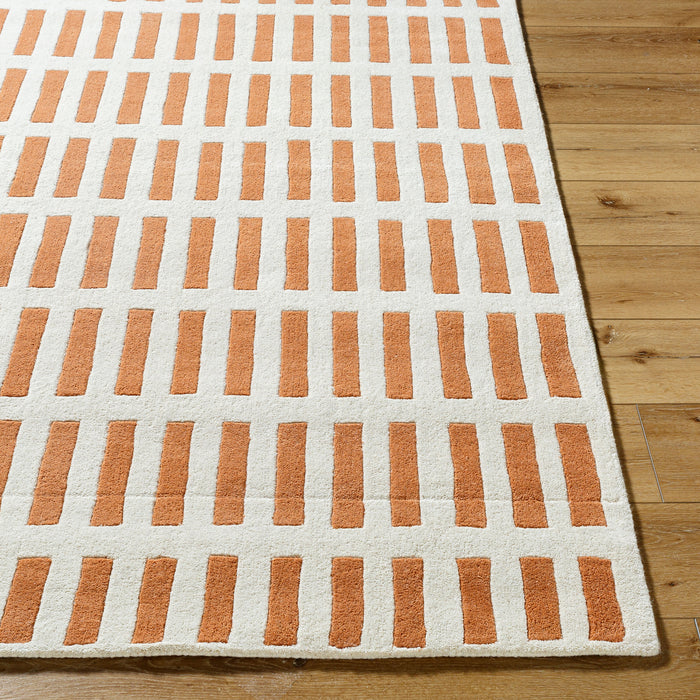 Jason Wu Grid Wool Rug — Coral / Green | JSW-1000 in