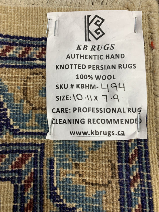 8'x10' Hand-Knotted Chobi Navy/Ivory Area Rug – KB Rugs