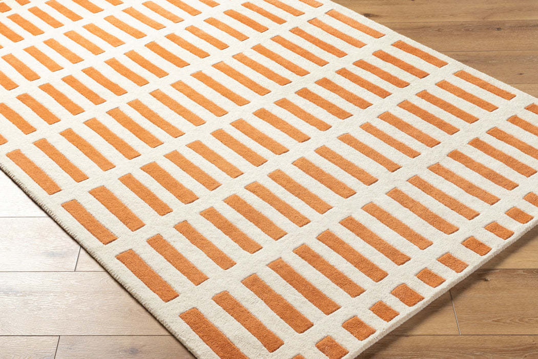 Jason Wu Grid Wool Rug — Coral / Green | JSW-1000 in