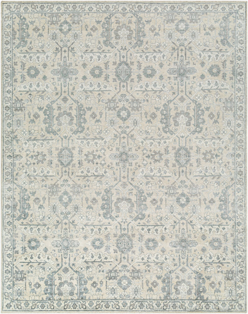 Aleyna Hand Knotted Rug — Light Blue / Cream | ANE-2300 - performance