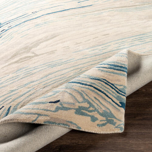 Kavita Handmade Rug — Ice Blue / Oatmeal | KVT-2308 - construction