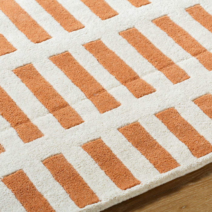 Jason Wu Grid Wool Rug — Coral / Green | JSW-1000 in