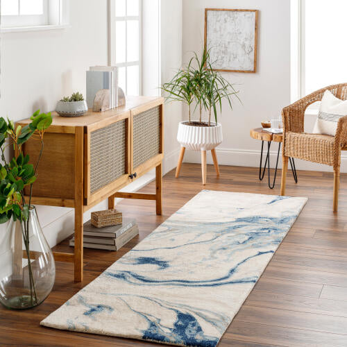 Kavita Handmade Rug — Navy / Light Beige | KVT-2315