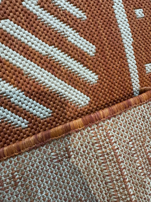 Terracotta Tribal Stripe Indoor/Outdoor Polyester Area Rug – 8' x 11'