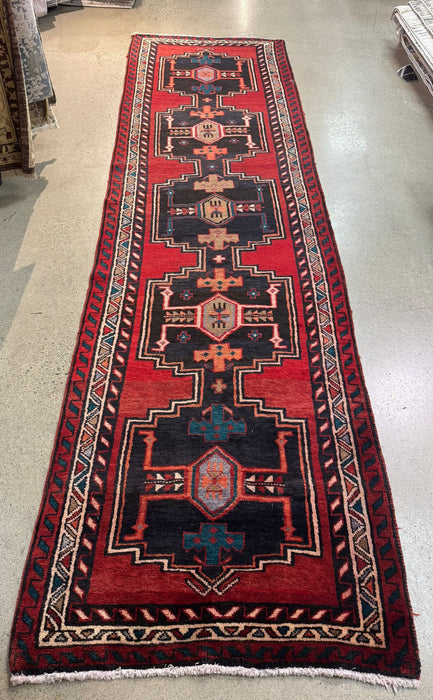 3’9 x 13’ Tribal Silk/Wool Hand-knotted