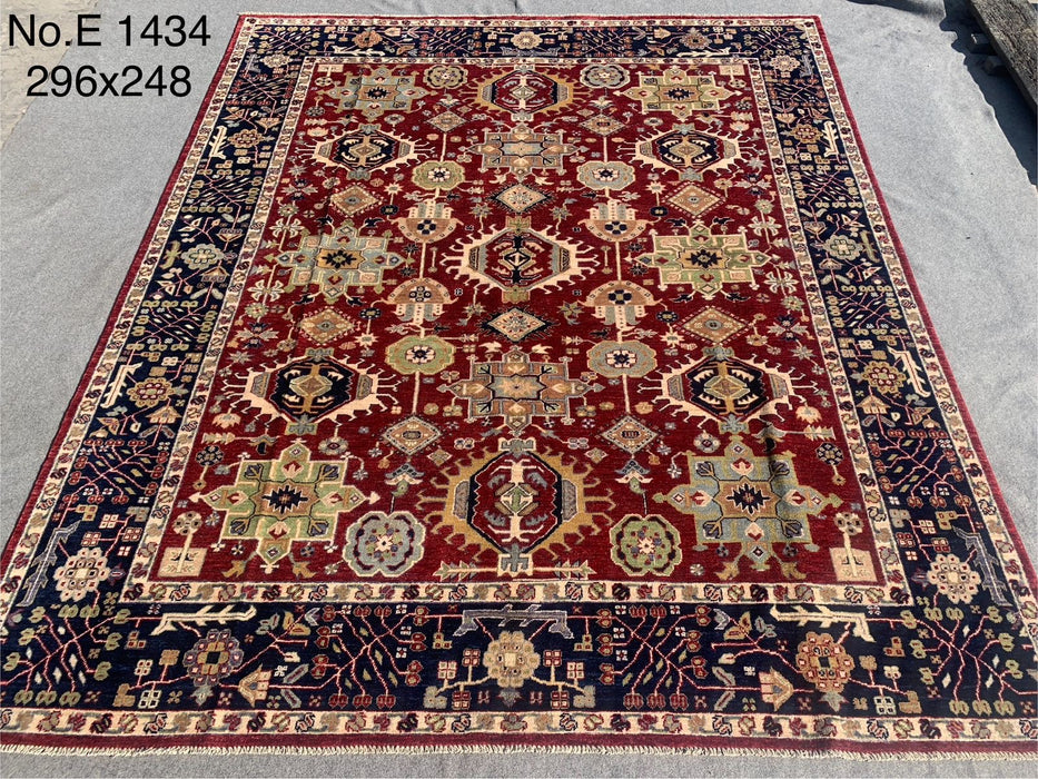 8’0 x 9’7 Hand-Knotted Afghan Kazak Rug
