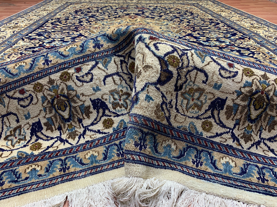 8'x10' Hand-Knotted Chobi Navy/Ivory Area Rug – KB Rugs