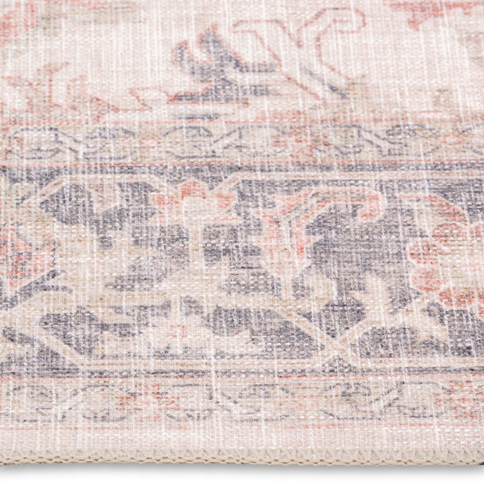 Premium Washable Non-Slip Rug – Blush Medallion (Machine Washable)