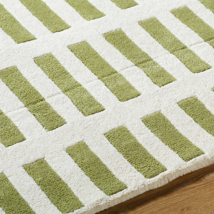 Jason Wu Grid Wool Rug — Coral / Green | JSW-1000 in