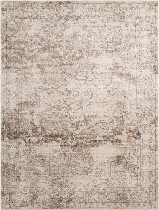 Oregon Textured Low-Pile Area Rug – Ivory / Beige / Grey – 8' x 11'
