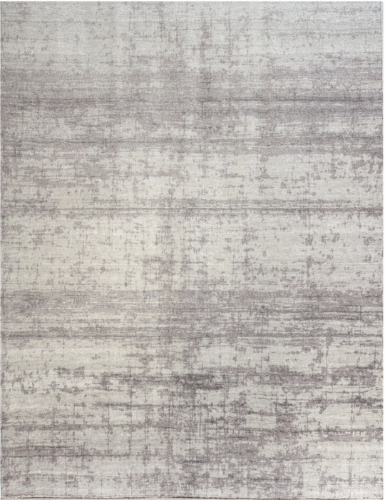 8’11X11’11 Hand-Knotted Eurofa Silk Wool Area Rug- Grey/Ivory