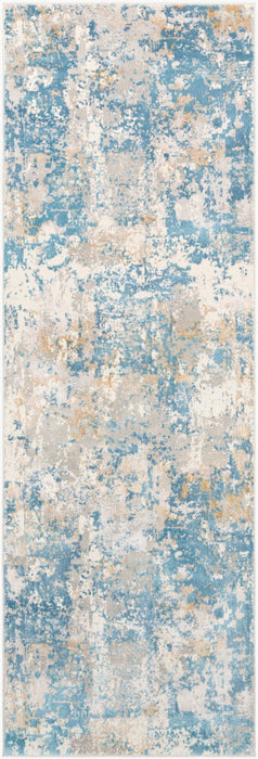 Aisha Machine Woven Rug — Light Blue / Mustard | AIS-2302