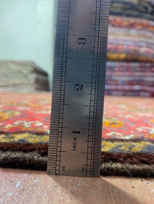 4’0” x 5’4” Hand-Knotted Turkoman Wool Rug – Classic Red Field with Gul Motifs