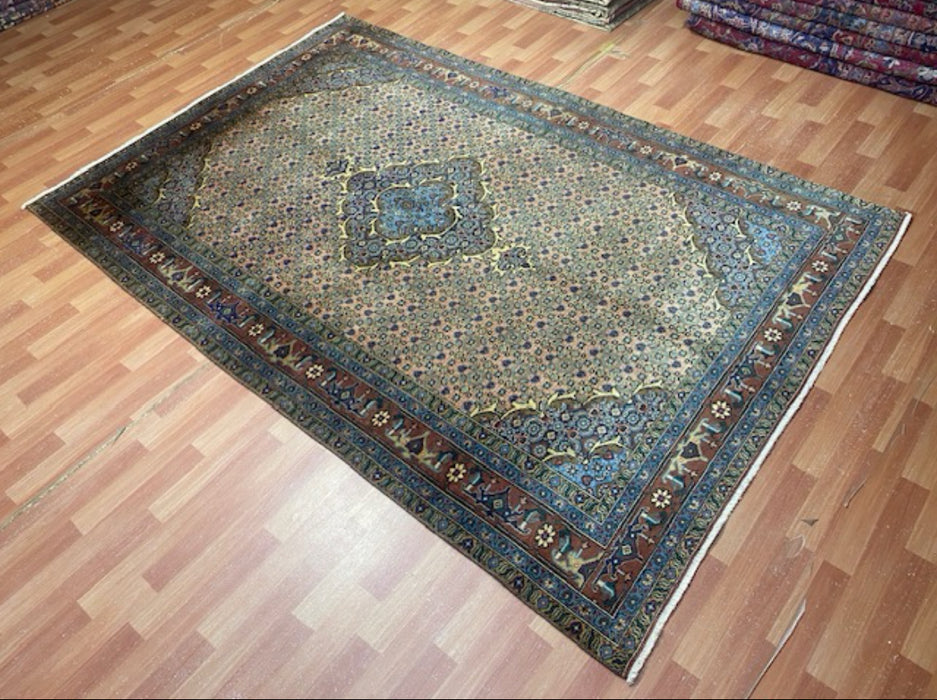 7'x10' Hand-Knotted Persian Beige/Blue Area Rug – KB Rugs