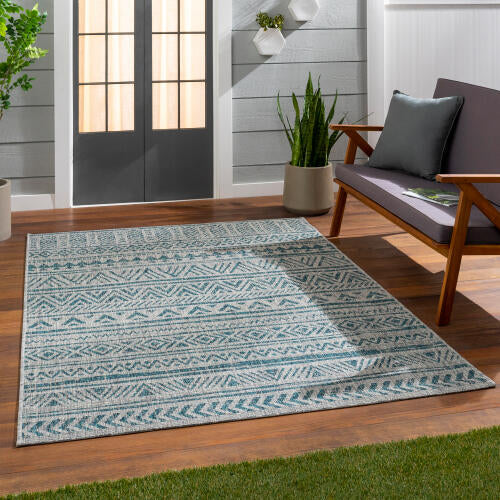 Livabliss Eagean Machine Woven Rug — Teal / Taupe | EAG-2307