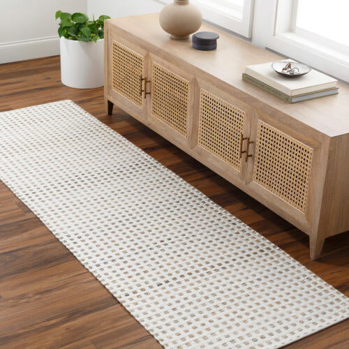 Ariel Handwoven PET Rug — White / Taupe | AIL-2301