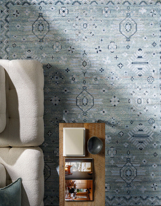 Almeria Hand Knotted Rug — Denim / Dusty Sage | ALM-2302