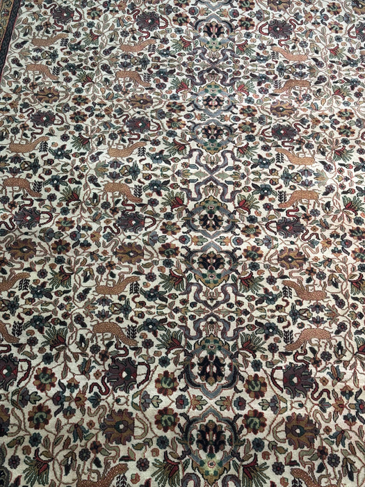 8’x10’ Hand-Knotted Persian-Style (Indo-Persian) Wool Area Rug- Multi/Green