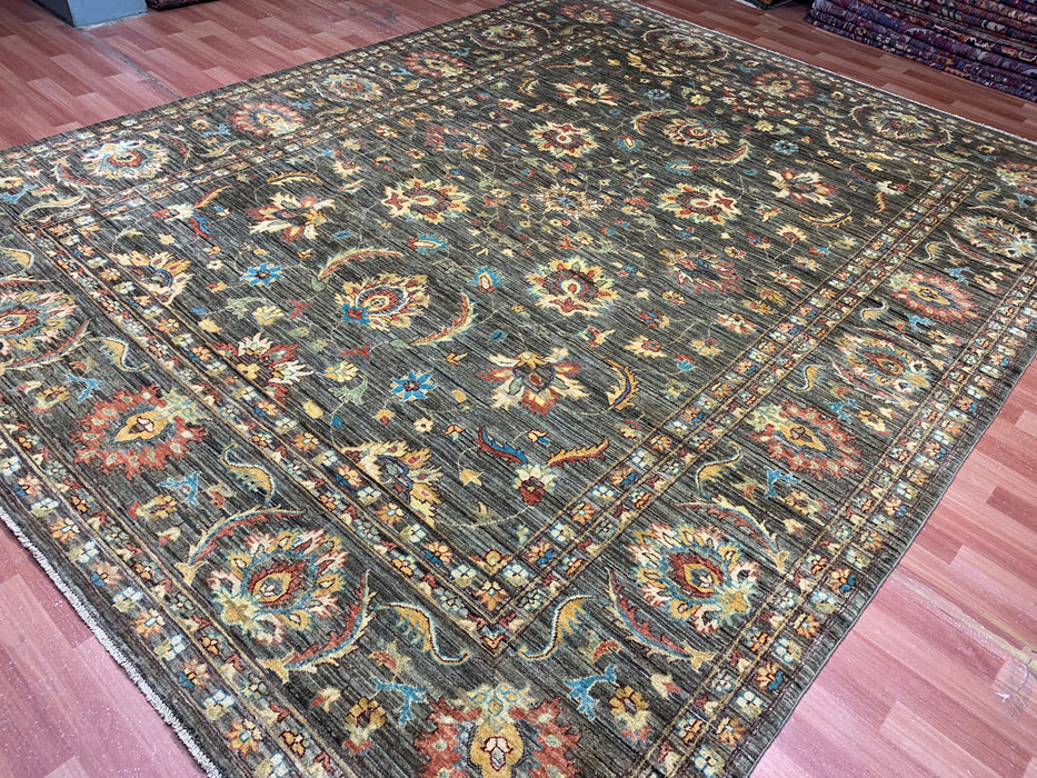 9'x12' Hand-Knotted Chobi Gray/Multi Area Rug – KB Rugs