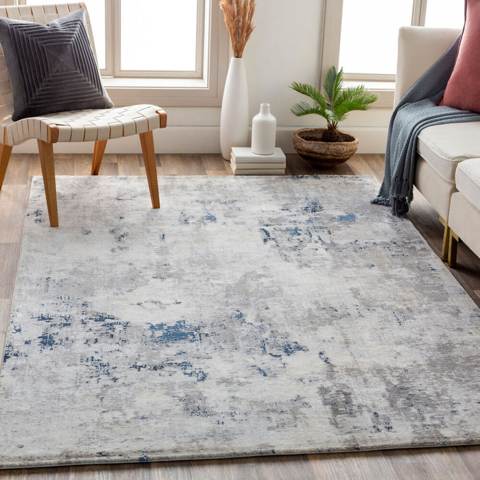 Aisha Machine Woven Rug — Charcoal / Blue | AIS-2314